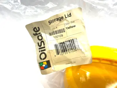 NEW OILSAFE SPILL-PROOF STORAGE LID, YELLOW