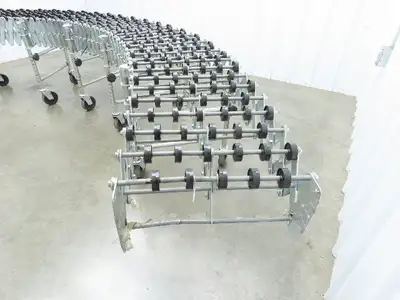NestaFlex 275  18"W x 23' Expandable Gravity Flex Conveyor Plastic Skatewheel