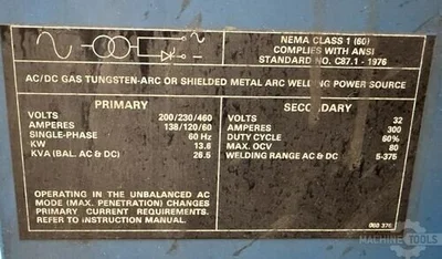 USED MILLER SYNCROWAVE 300