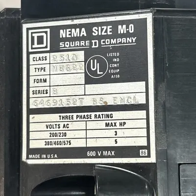 Used SQUARE D 2510MBG22 Industrial Controls Ohio US | Surplus Asset Holdings #1704371