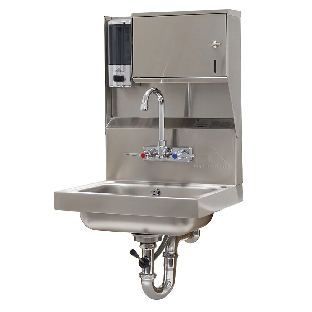 Advance Tabco 7-PS-80 Wall Mount Commercial Hand Sink w/ 14"L x 10"W x 5"D Bowl, Standard Faucet