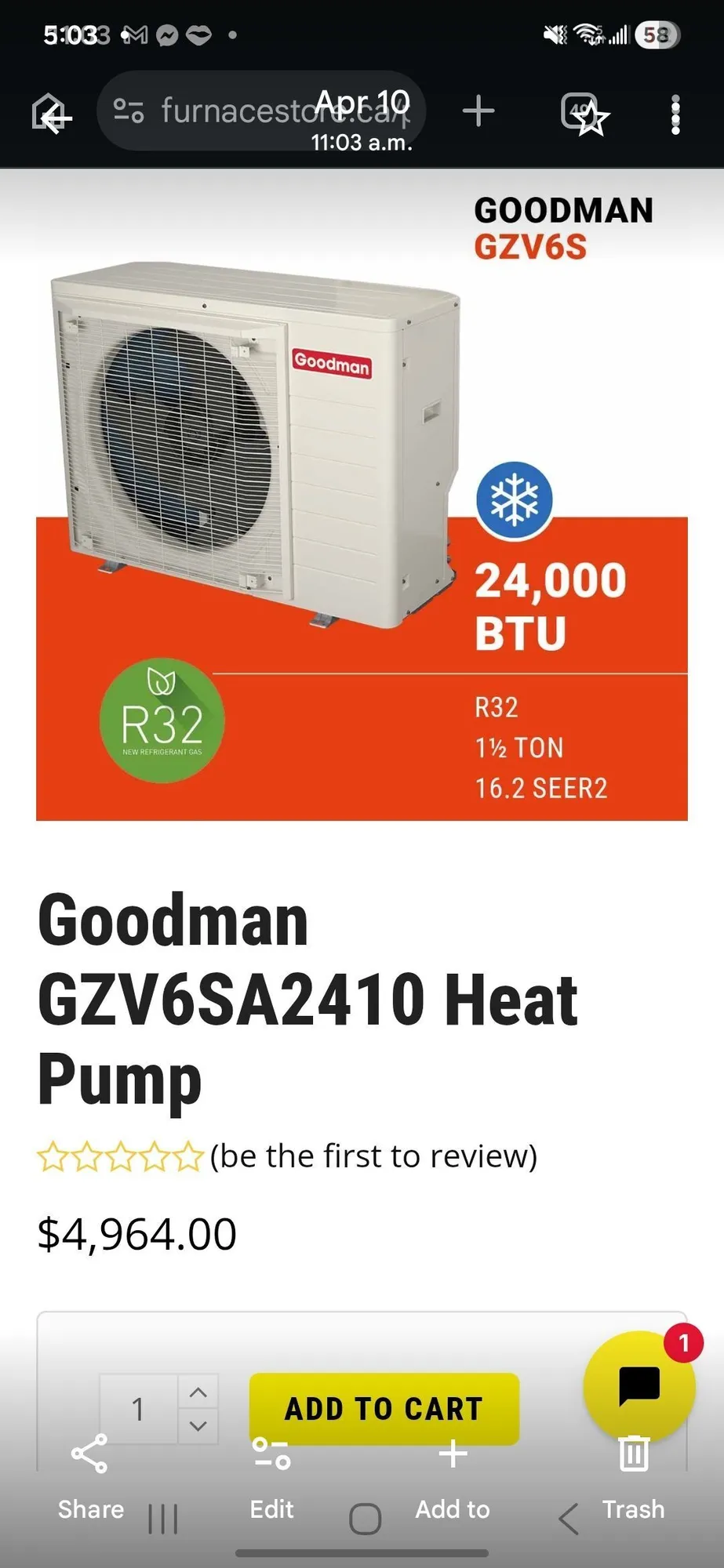 NEW 2026 GOODMAN GZV6SA2410