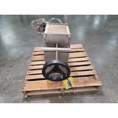 Used Stainless Steel Laboratory Filter Press with Pump - 7.25" (184mm)