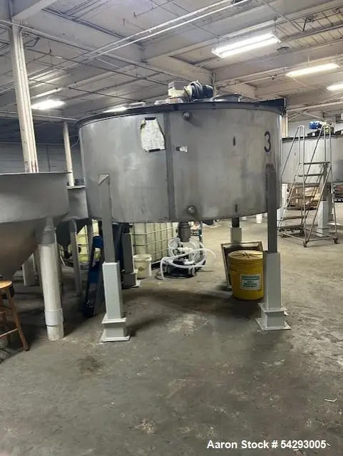 304 Stainless Steel 1,250 Gallon Batch Tank with Dual Turbine Agitator & Interna