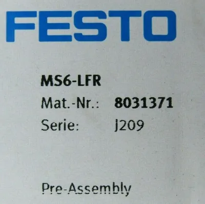 NEW FESTO MS6-LFR VALVE ASSEMBLY MS6-LFM-1/2-B-R-M-HF-DA 8031371 MS6-LFX-1/2-RHF