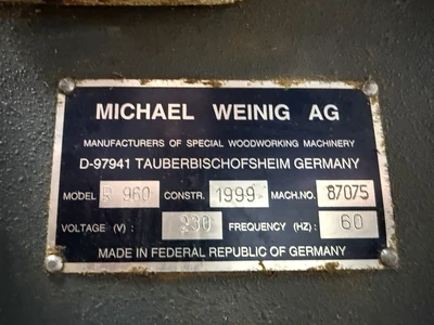 Used WEINIG RONDAMAT 960 PROFILE GRINDER Profile Grinders Ontario CA | Aldan Woodworking Machinery #1252736
