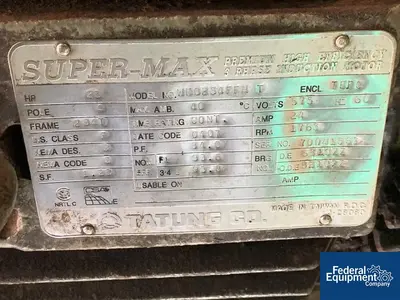 USED Sprout Waldron Sprout Waldron Twin Screw Pug Mill Mixer, Model DA40-20, S/S