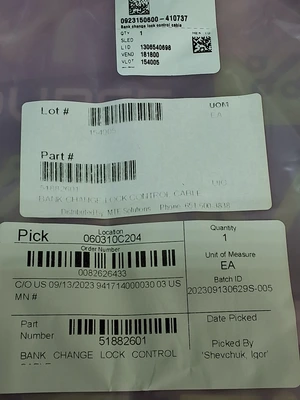 UNIVERSAL INSTRUMENTS 51882601 BANK CHANGE LOCK CONTROL CABLE - BRAND NEW