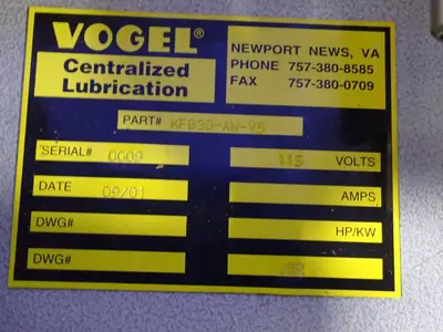 Used 2001 VOGEL KFG30AWVS Pumps Ohio US | HGR 24 #870698