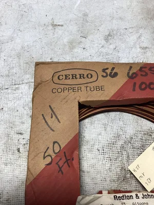 Cerro 1/8” Copper Refrigeration Tubing 50′ -NIB