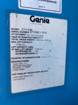 Used 2017 Genie GTH-636 Telehandlers Florida US | Stack Equipment #1481459