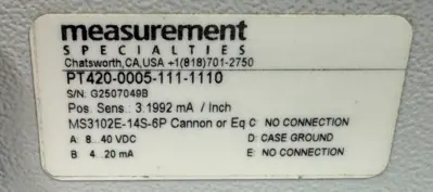 NEW MEASUREMENT SPECIALTIES PT420-0005-111-1110 POSITION SENSOR