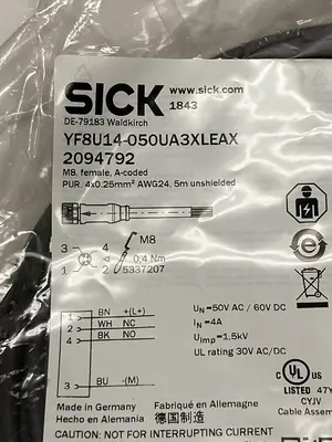 New | in-Stock SICK YF8U14-050UA3XLEAX Cable & Wire Ohio US | Surplus Asset Holdings #1234980