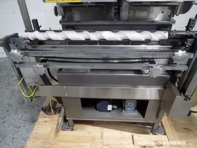 Used Lakso Model 300 Twin Head Cotton Inserter – 300 BPM, Timing Screw, Slat Conveyor, Serial# 171