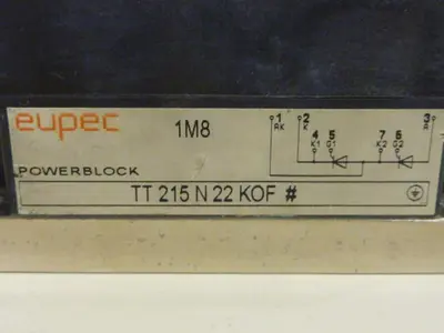 Used EUPEC TT 215 N 22 KOF Misc Electrical & Power Parts Michigan US | Ideal Machinery #1318588