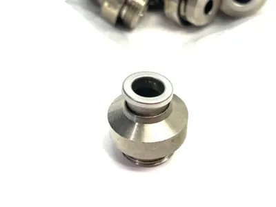 USED SMC METAL STRAIGHT MALE FITTING, INTERNAL HEX 8MM OD TUBE