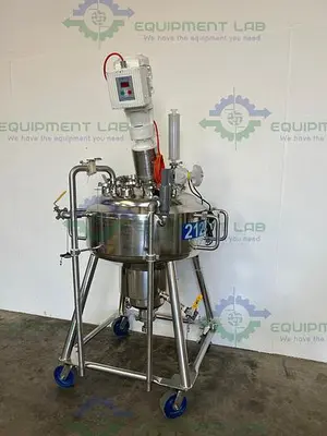 USED DCI 125 L STAINLESS STEEL JACKETED TULIP PRESSURIZED REACTOR W/ 1/2 HP MOTOR