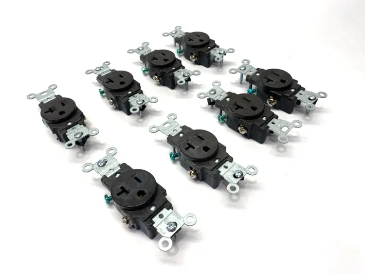 Used Leviton Brown Straight Blade Single Receptacle 2-Pole 3-Wire 125V 20A Misc Electrical & Power Parts Michigan US | Maverick Industrial Sales #1402501