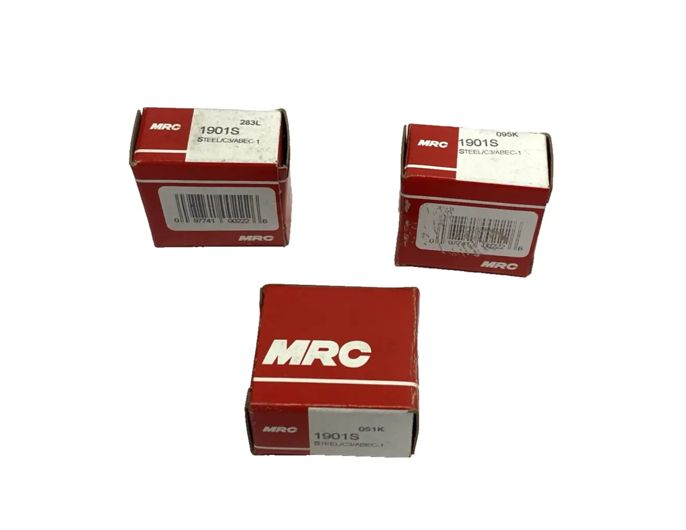 1901S | MRC  Radial Deep Groove Ball Bearing 12mm Bore 24mm O.D. 6mm Wide LOT OF 3 - New