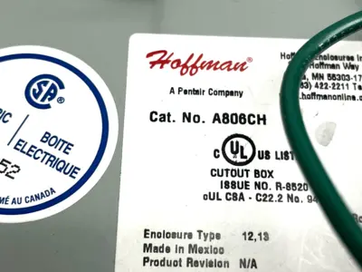 Continuous Hinge Enclosure | Hoffman A806CH  w/ Allen Bradley Pushbuttons - Used