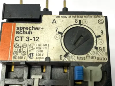 USED SPRECHER + SCHUH THERMAL OVERLOAD RELAY 6-9.5A