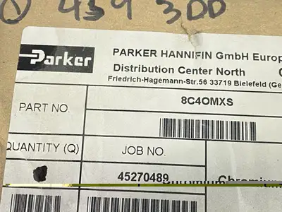 USED PARKER TRIPLE-LOK 37 DEGREE FLARE JIC FITTING 1/2" X 3/8-19" LOT OF 2