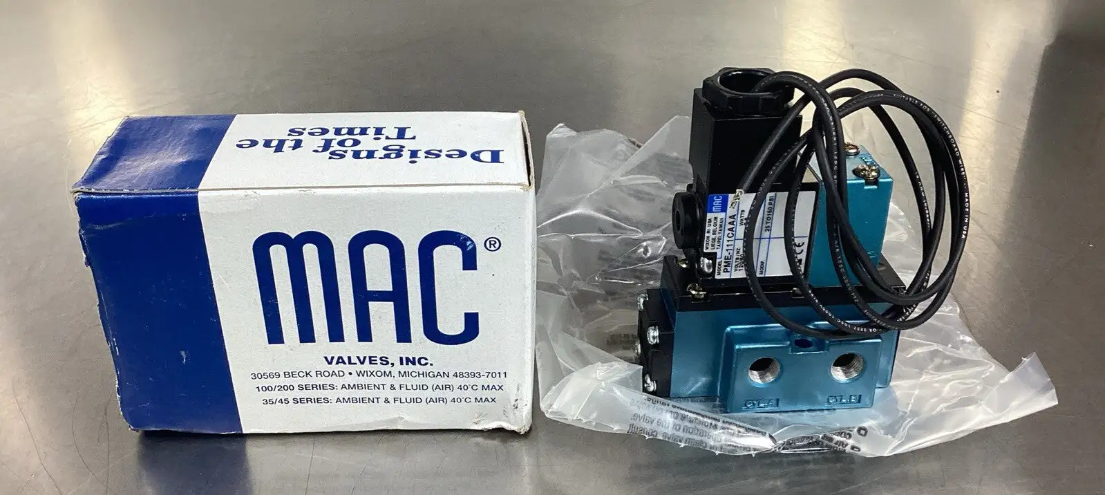 MAC VALVES INC 911B-PM-111CA Solenoid Valve 110/120V 6.8W 6B-3