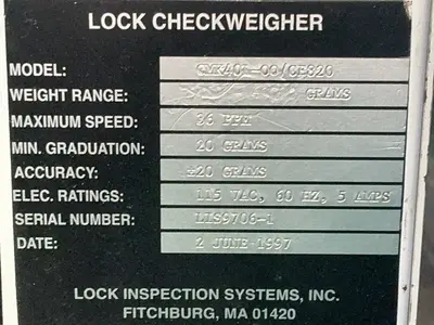 Used 1997 LOCK GMK40L00/CE820 Miscellaneous Packaging Equipment Ohio US | HGR 24 #1548054