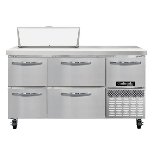 Continental RA60SN8-D 60" Sandwich/salad Prep Table W/ Refrigerated Base, 115v