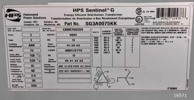 USED HAMMOND POWER SOLUTIONS SENTINAL G