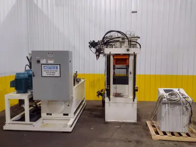 200 TON AMD 4-POST TIE-ROD FRAME HEAVY DUTY HYDRAULIC PRESS & MULTI-PRESSURE HYDRAULIC UNIT: STOCK #19452