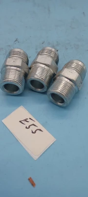 LOT OF 3 HYDRAULIC ADPTER STRIAGHT CONNECTOR WIT A MALE JIC 37- DEGREE FLARE
