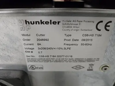 USED 2015 HUNKELER ROLL TO SHEET 22” WIDE CONVERSION LINE
