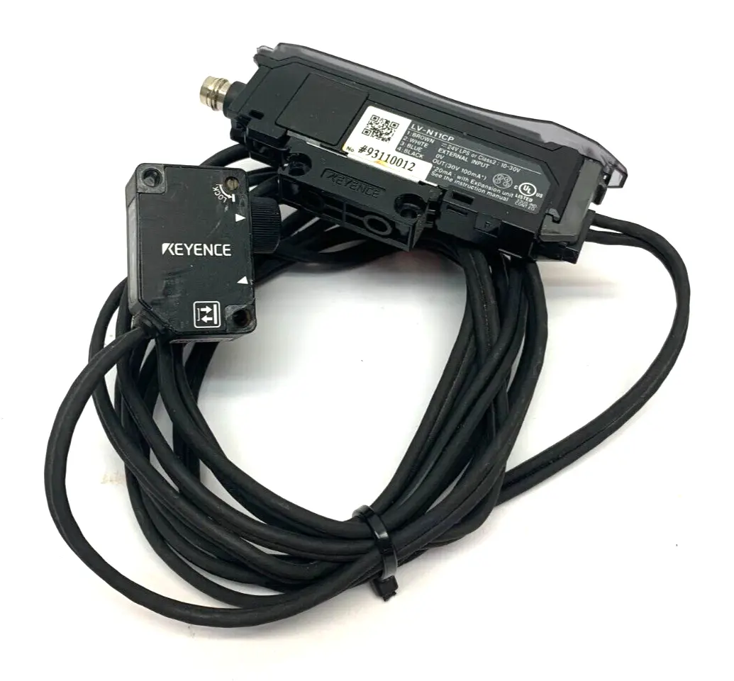 LV-N11CP, LV-NH32 | Keyence LV-N11CP Laser Sensor Amplifier Main Unit w/ LV-NH32 Laser Sensor Head - Used