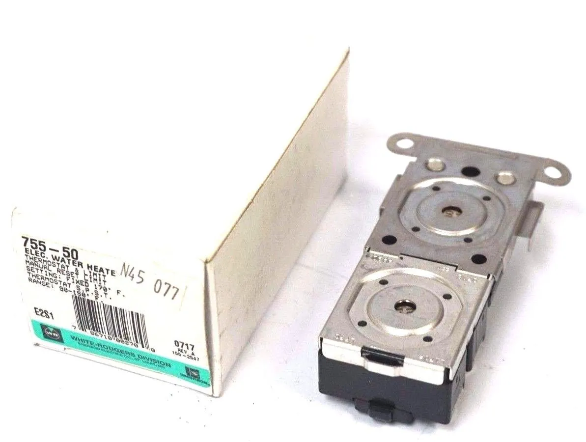 NEW WHITE RODGERS 755-50 THERMOSTAT LIMIT SWITCH 90-150F, 40AMP, 75550