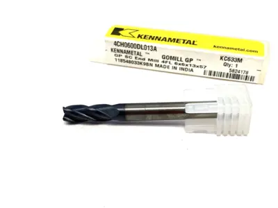 USED KENNAMETAL GOMILL™ GP BEVELED 4-CHANNEL SMOOTH HANDLE 4CH0600DL013A