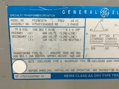 Used GENERAL ELECTRIC 9T23B3874 Transformers Ohio US | HGR 24 #1548287