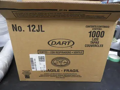 New | in-Stock Dart New Dart 12JL White Vented Lid for Hot Items - 600 pieces Food Preparation & Supplies Illinois US | Falcon Restaurant Supply #1376647