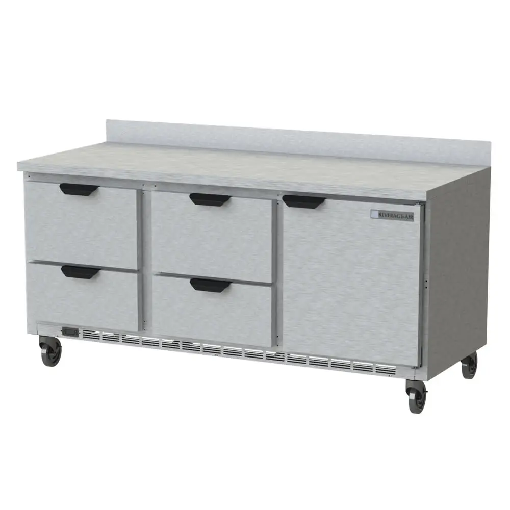 Beverage-Air WTRD72AHC-4 72" Worktop Refrigerator W/ (3) Section, 115v