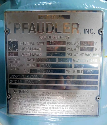 USED PFAUDLER  REACTOR BODY REACTOR BODY