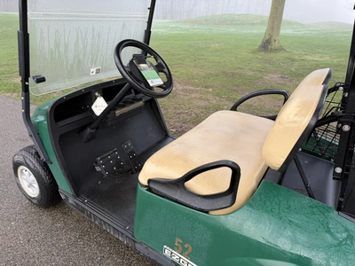 (1) 2017 E-Z-Go golf cart with a Kawasaki gas engine, model 625111G01, includes canopy, ball cover, ...