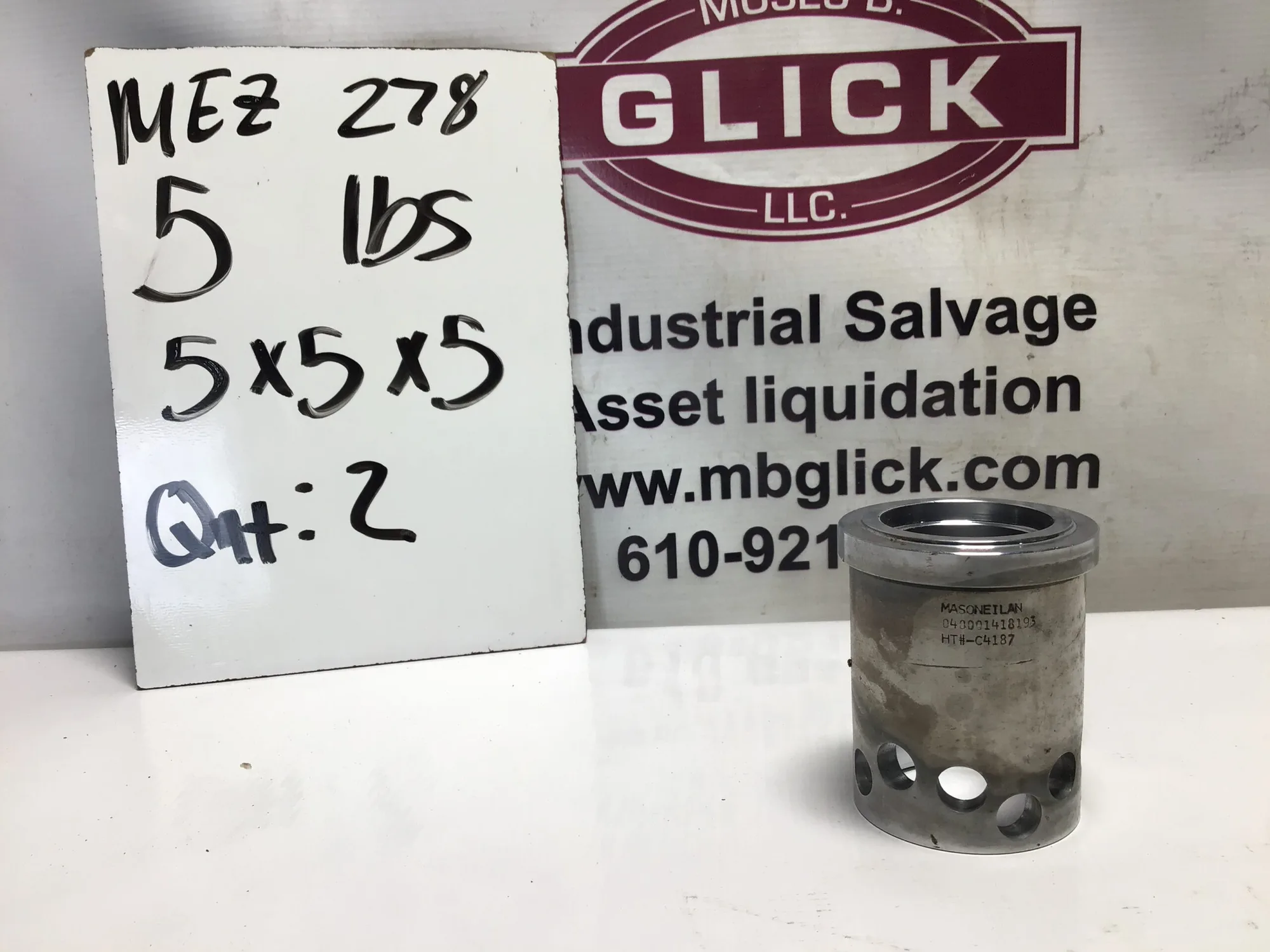 Masoneilan 040001418193 HT#-C4187 Perforated Casting Flask 2-1/2″ x 3-1/2″ Flask Vacuum Casting Stainless