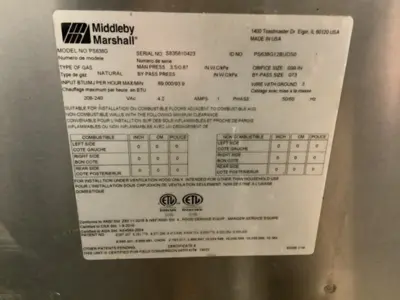 152-0785 Middleby Marshall PS638 WOW Double Stack Natural Gas Pizza Conveyor Ove