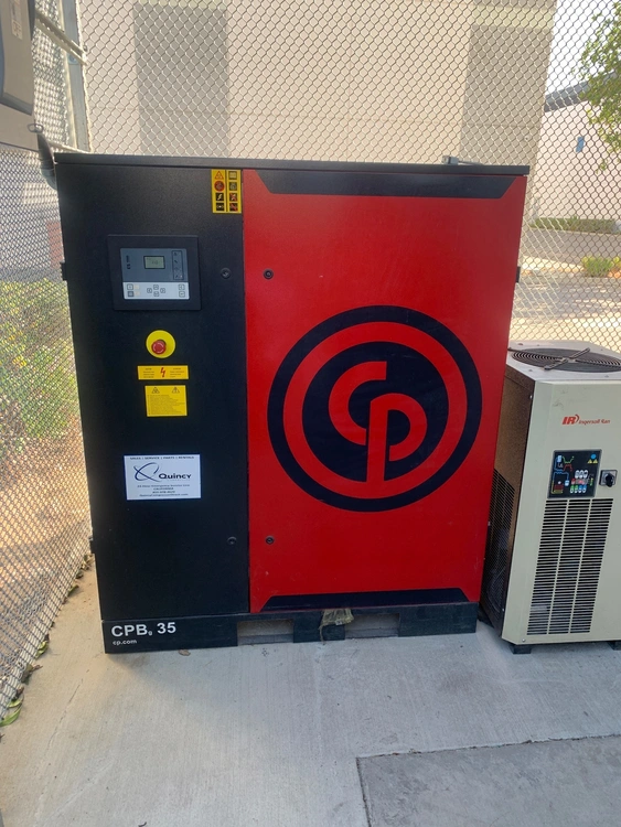 Used 2015 CHICAGO PNEUMATIC CPBG-35 Rotary Screw & Sliding Vane Air Compressors California US | PM Machines #785361