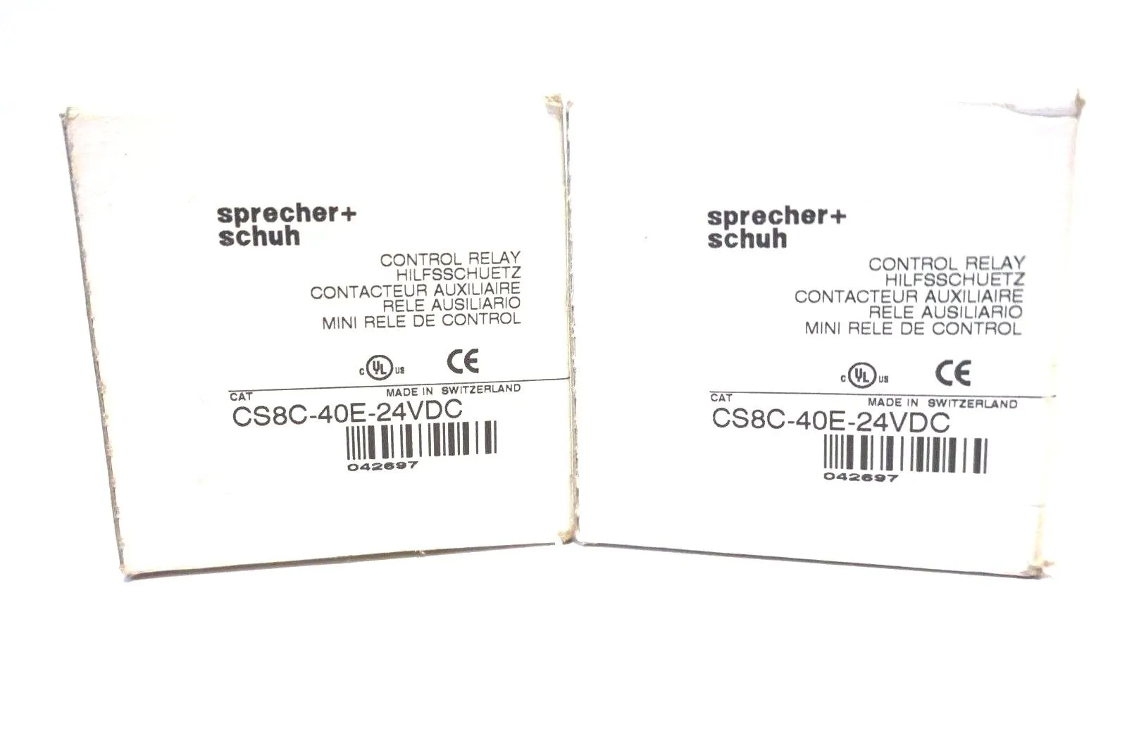 2 NEW SPRECHER & SCHUH CS8C-40E-24VDC CONTROL RELAY CS8C40E24VDC