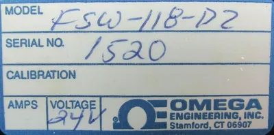 NEW OMEGA FSW-118-D2 FLOW SWITCH FSW118D2