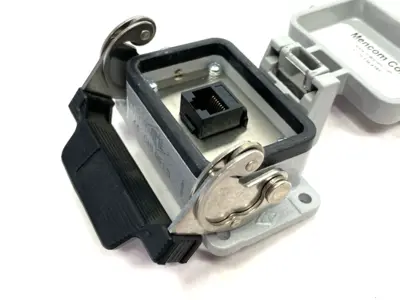 USED MENCOM PANEL INTERFACE CONNECTOR WITH, RJ45, IN A 06LS HOUSING