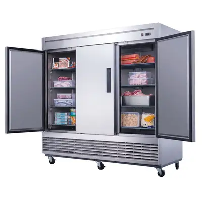 New | in-Stock Dukers New Dukers D83F Stainless Steel Solid 3-Door Commercial Reach-in Freezer Freezers Illinois US | Falcon Restaurant Supply #1376277