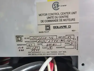 USED SQUARE D MODEL 6