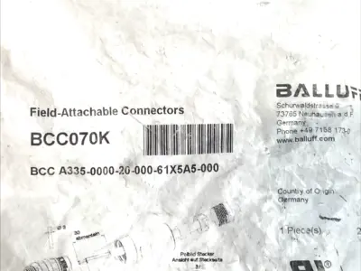 NEW BALLUFF 7/8"-16 5-PIN MALE FIELD-ATTACHABLE CONNECTOR IP67